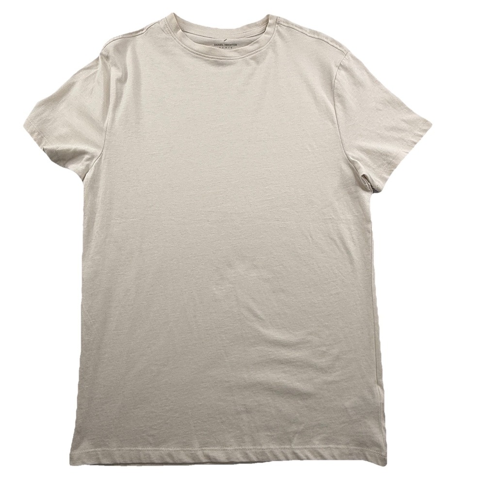 DANIEL HECHTER Paris T-Shirt Mens Small Tan 100% Pima Cotton Crewneck T-Shirt